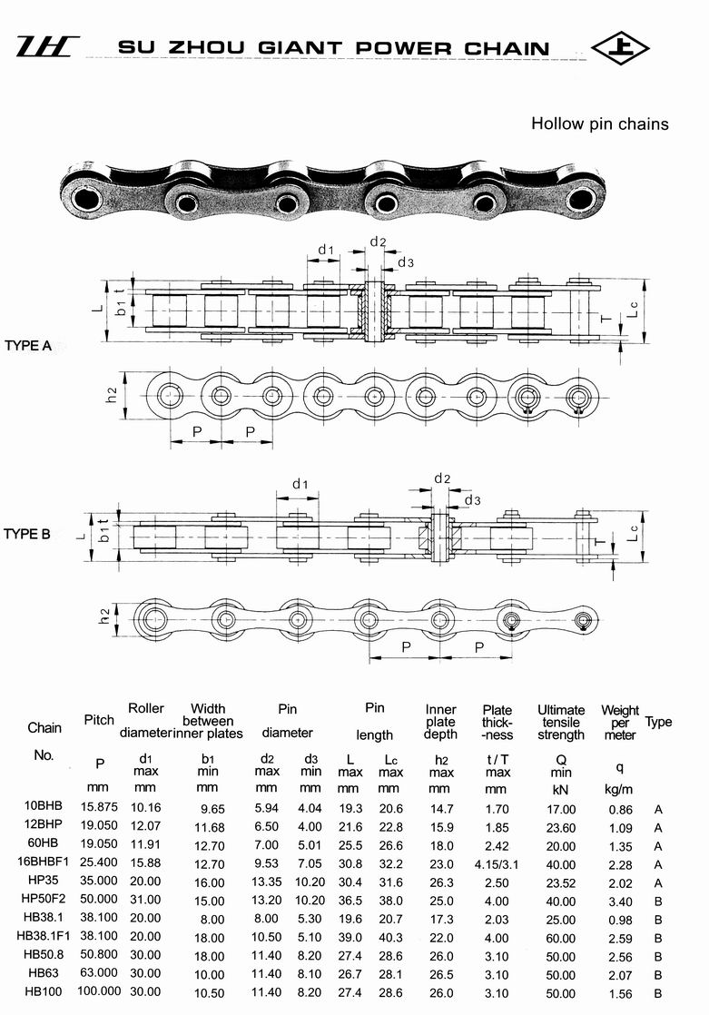 HOLLOW PIN CHAIN